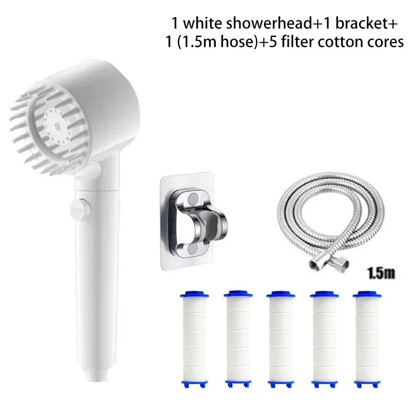 Shower for Bathroom Accessories Three Level Adjustment Showerhead Pressurization Head Massage Knobs Filter Set Showers Parts