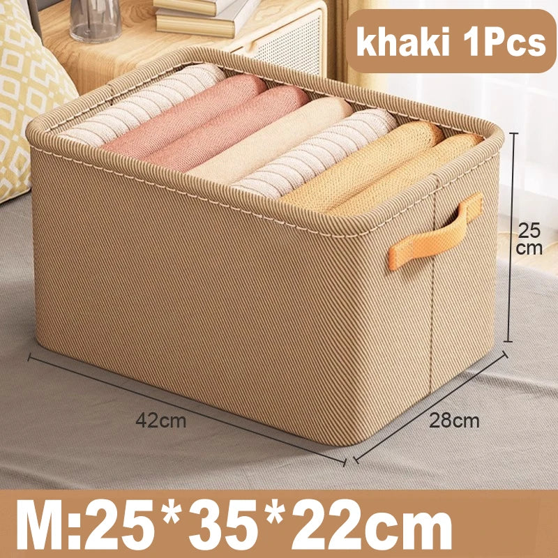 Thickened fabric storage box for clothes and pants, multi-purpose storage basket for dormitories and households,