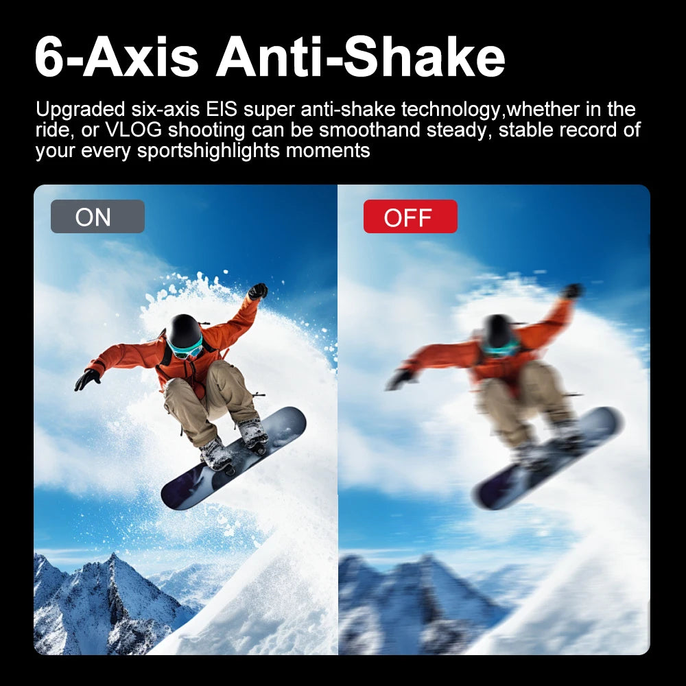 Ourlife MTR40 5K Action Camera 2.0" IPS Touch Screen 5X Zoom Action Cam WiFi EIS 170° 30M Waterproof Professional Sports Camera