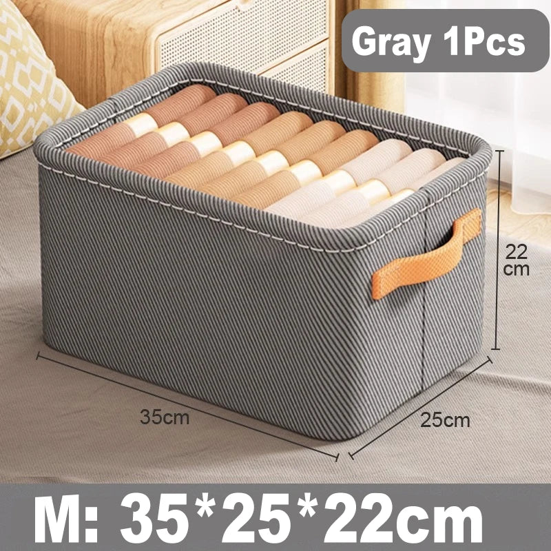 Thickened fabric storage box for clothes and pants, multi-purpose storage basket for dormitories and households,
