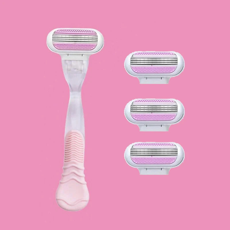 3-Layer Manual Shaving Razor – Ultra-Sharp Blades for Effortless Glide, Anti-Irritation Design, Long-Lasting Durability, Perfe