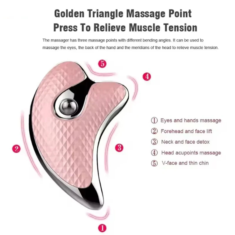 EMS Microcurrent Guasha Face Lift Body Massage Skin Tightening Lifting Face Slim Beauty Tools Electric Scraping Facial Massager