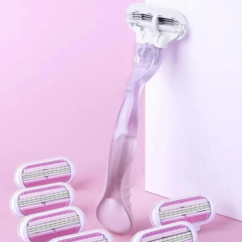 3-Layer Manual Shaving Razor – Ultra-Sharp Blades for Effortless Glide, Anti-Irritation Design, Long-Lasting Durability, Perfe