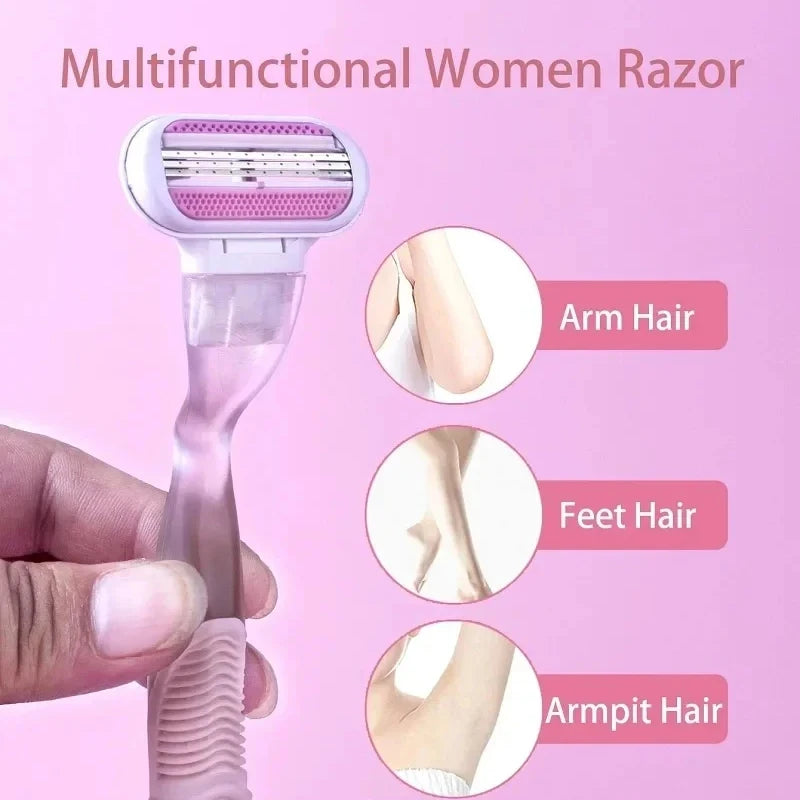 3-Layer Manual Shaving Razor – Ultra-Sharp Blades for Effortless Glide, Anti-Irritation Design, Long-Lasting Durability, Perfe