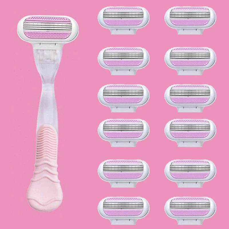 3-Layer Manual Shaving Razor – Ultra-Sharp Blades for Effortless Glide, Anti-Irritation Design, Long-Lasting Durability, Perfe