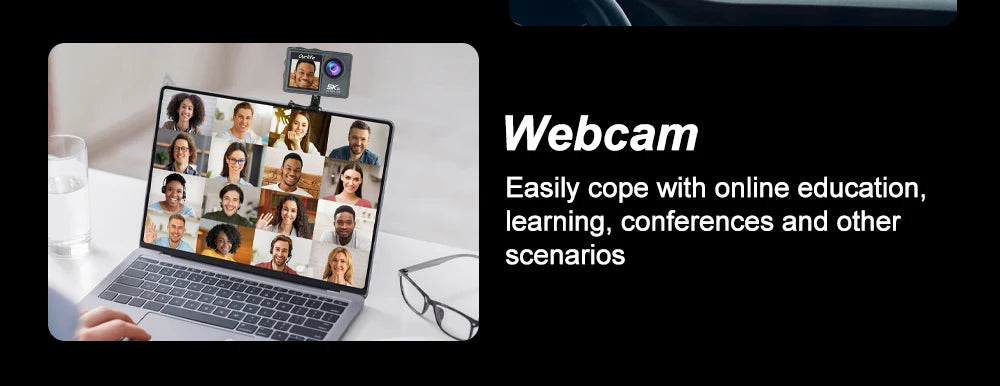 Ourlife MTR40 5K Action Camera 2.0" IPS Touch Screen 5X Zoom Action Cam WiFi EIS 170° 30M Waterproof Professional Sports Camera