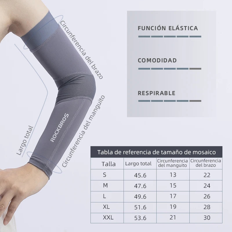 ROCKBROS Ice Fabric Running Camping Arm Warmers Basketball Sleeve Running Arm Sleeve Cycling Sleeves Summer Sports Safety Gear