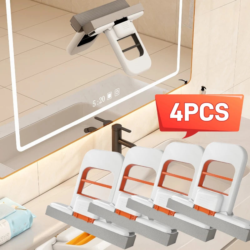 Powerful Squeeze Mini Mop Folding Home Cleaning Mops With Sponge Self-squeezing Floor Washing Mop Desk Window Car Clean Tool