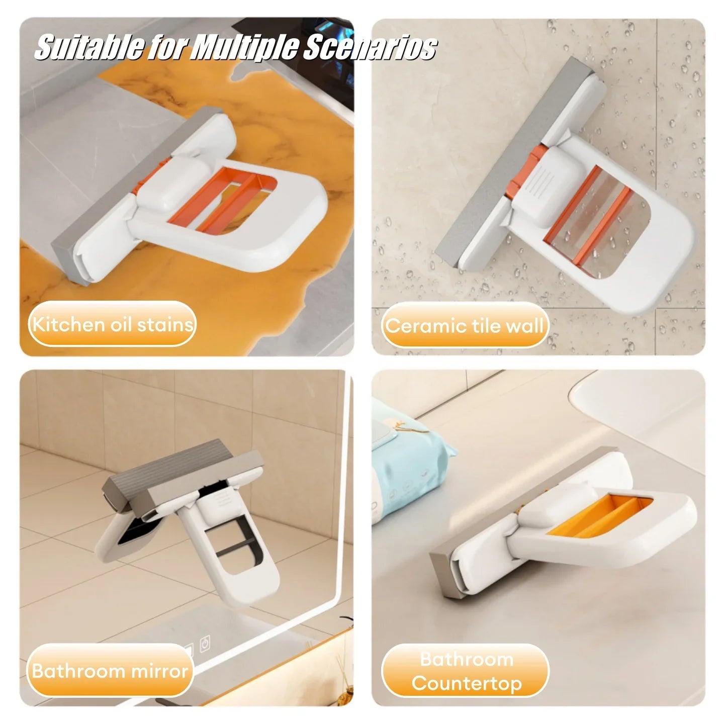 Powerful Squeeze Mini Mop Folding Home Cleaning Mops With Sponge Self-squeezing Floor Washing Mop Desk Window Car Clean Tool