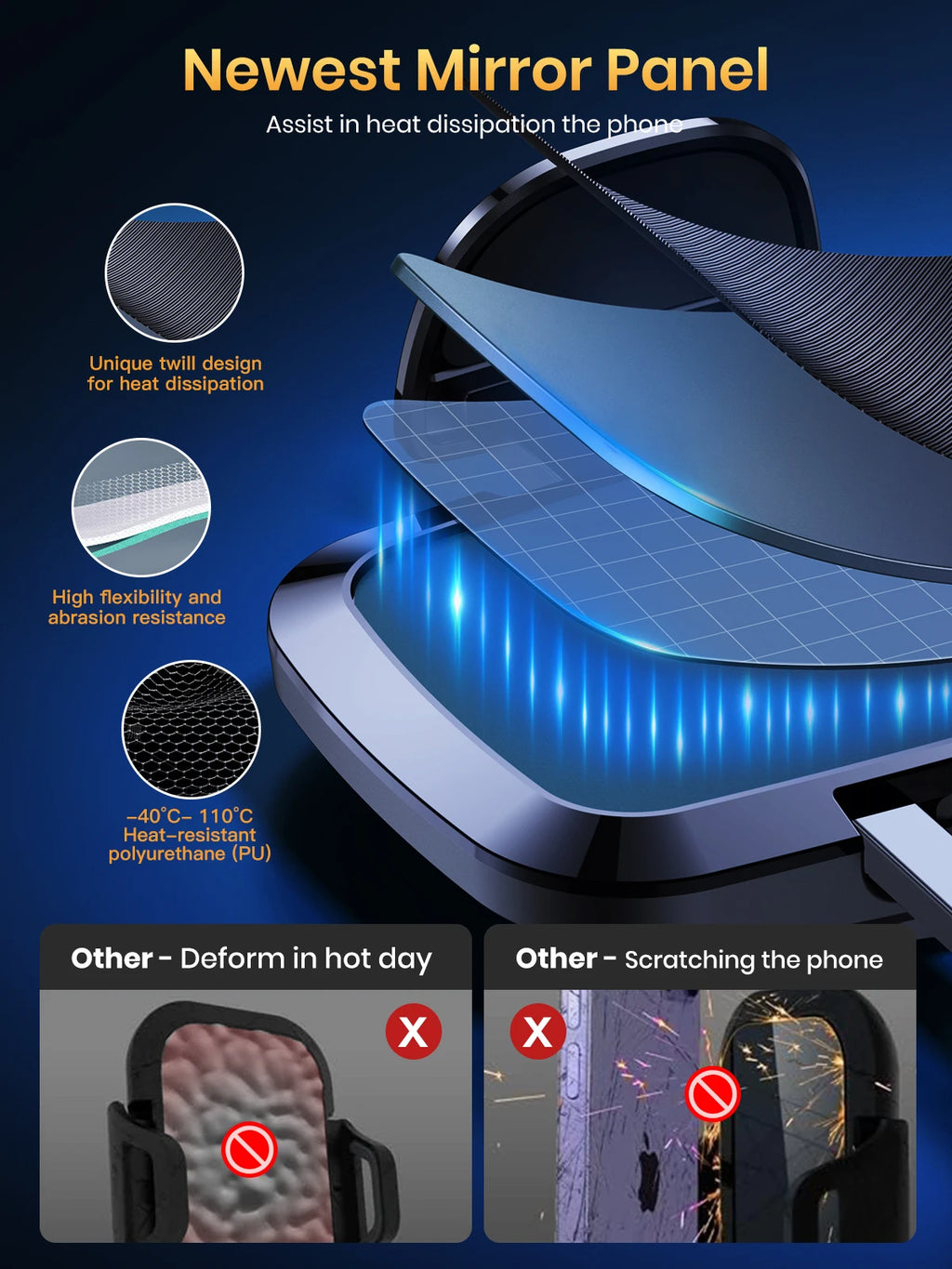 TOPK Car Phone Holder Air Vent Car Phone Holder Mount 360° Rotation Adjustable Clip Compatibility Fit for All 4"-7" Smartphon