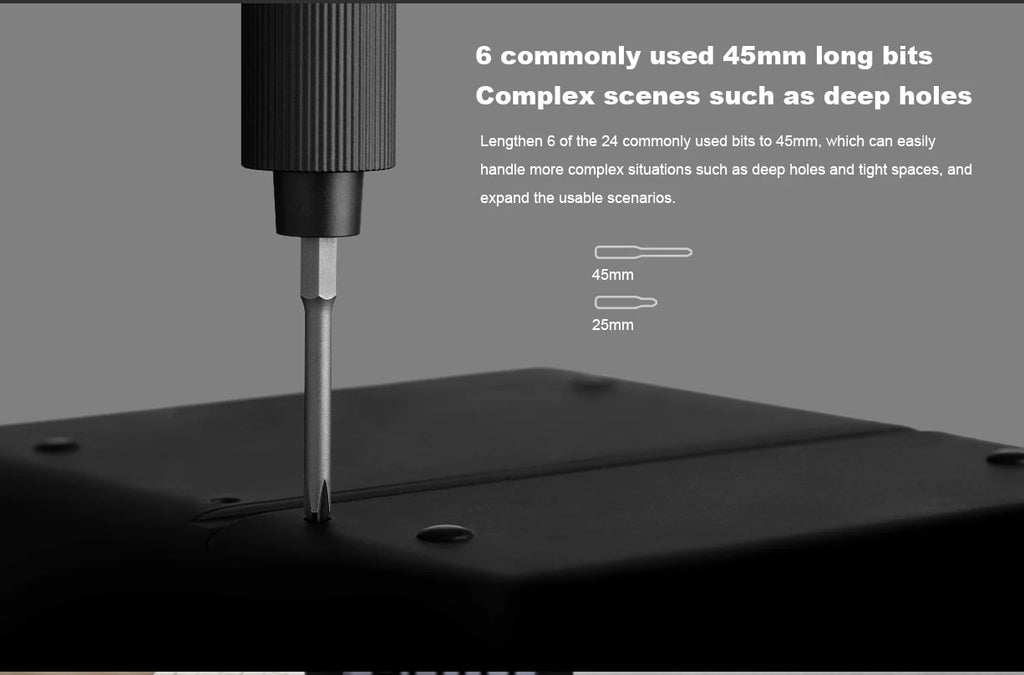 Xiaomi Mijia Electric Precision Screwdriver Magnetic Kit with 24 PCS Screw Heads Power Tools Sets for Smart Home PC Phone Repair