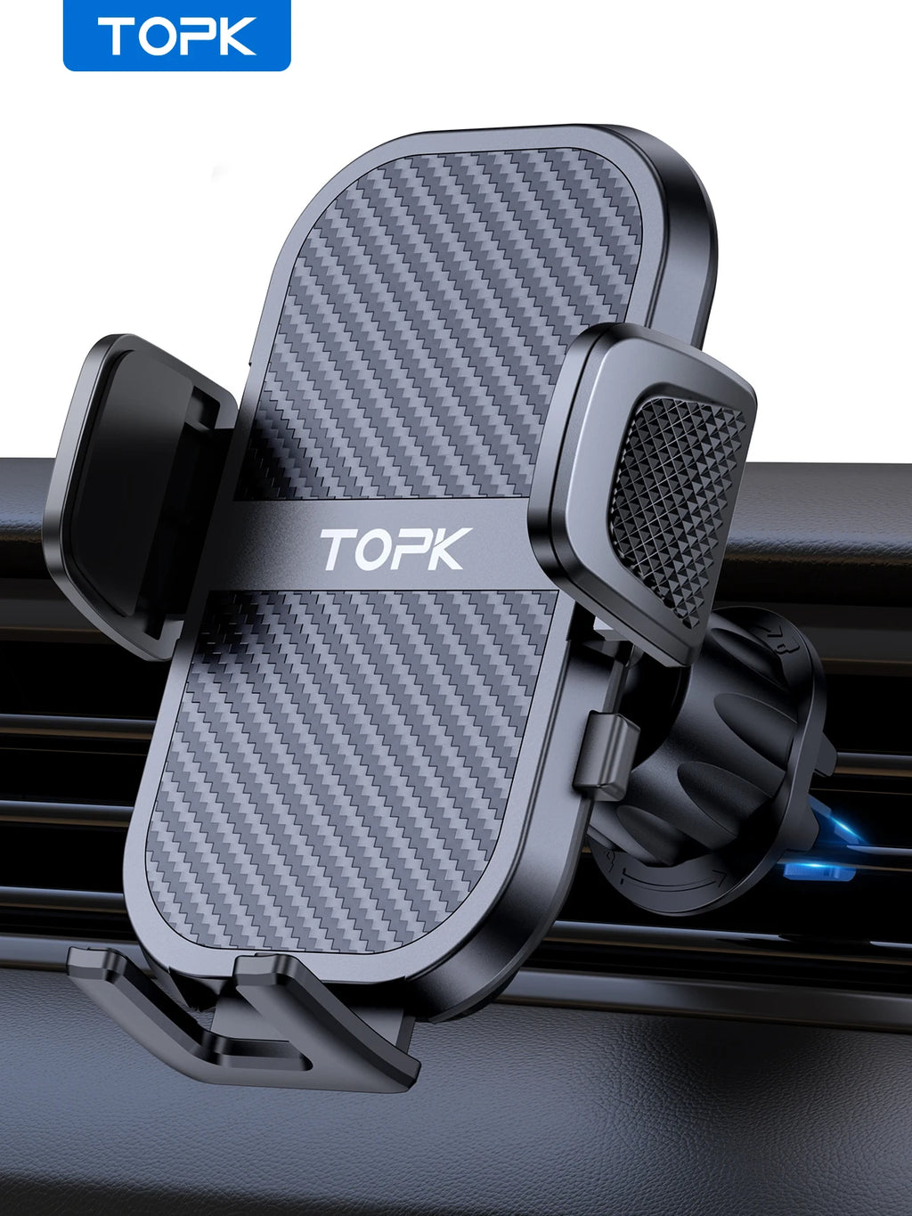TOPK Car Phone Holder Air Vent Car Phone Holder Mount 360° Rotation Adjustable Clip Compatibility Fit for All 4"-7" Smartphon