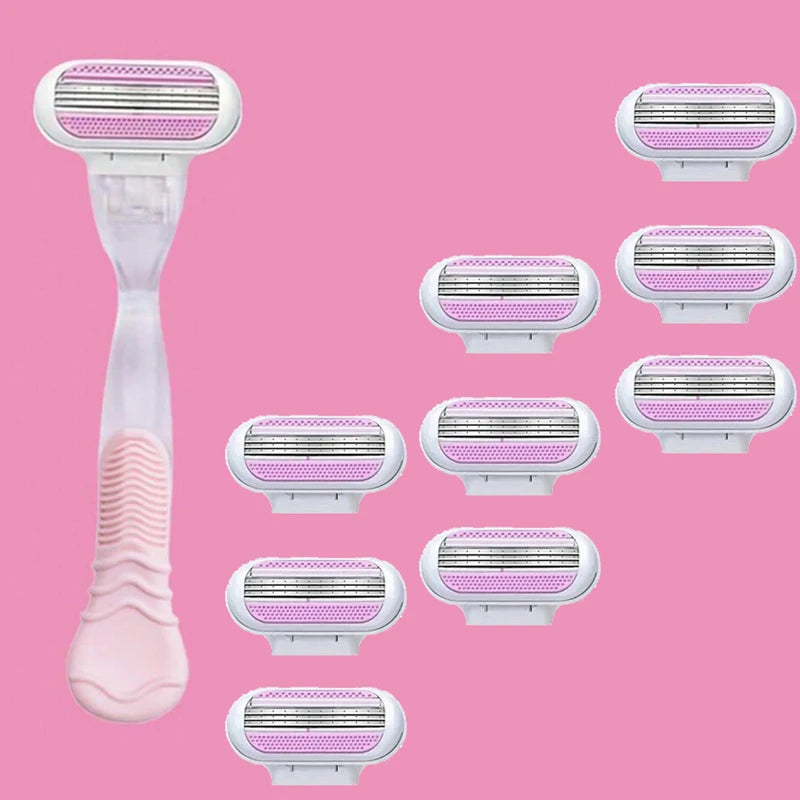 3-Layer Manual Shaving Razor – Ultra-Sharp Blades for Effortless Glide, Anti-Irritation Design, Long-Lasting Durability, Perfe