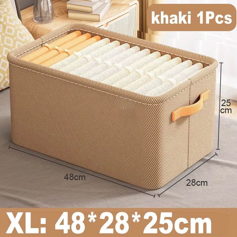 Thickened fabric storage box for clothes and pants, multi-purpose storage basket for dormitories and households,