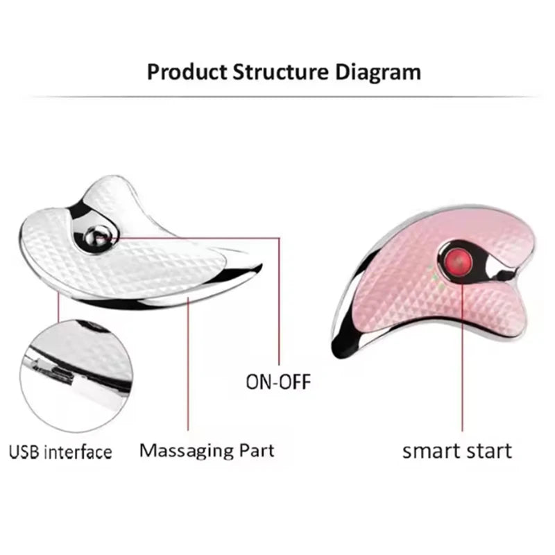 EMS Microcurrent Guasha Face Lift Body Massage Skin Tightening Lifting Face Slim Beauty Tools Electric Scraping Facial Massager
