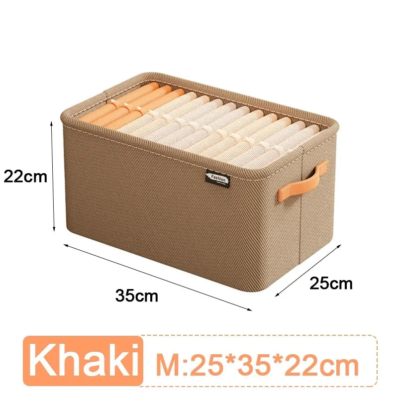 Thickened fabric storage box for clothes and pants, multi-purpose storage basket for dormitories and households,