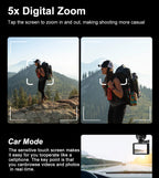 Ourlife MTR40 5K Action Camera 2.0" IPS Touch Screen 5X Zoom Action Cam WiFi EIS 170° 30M Waterproof Professional Sports Camera