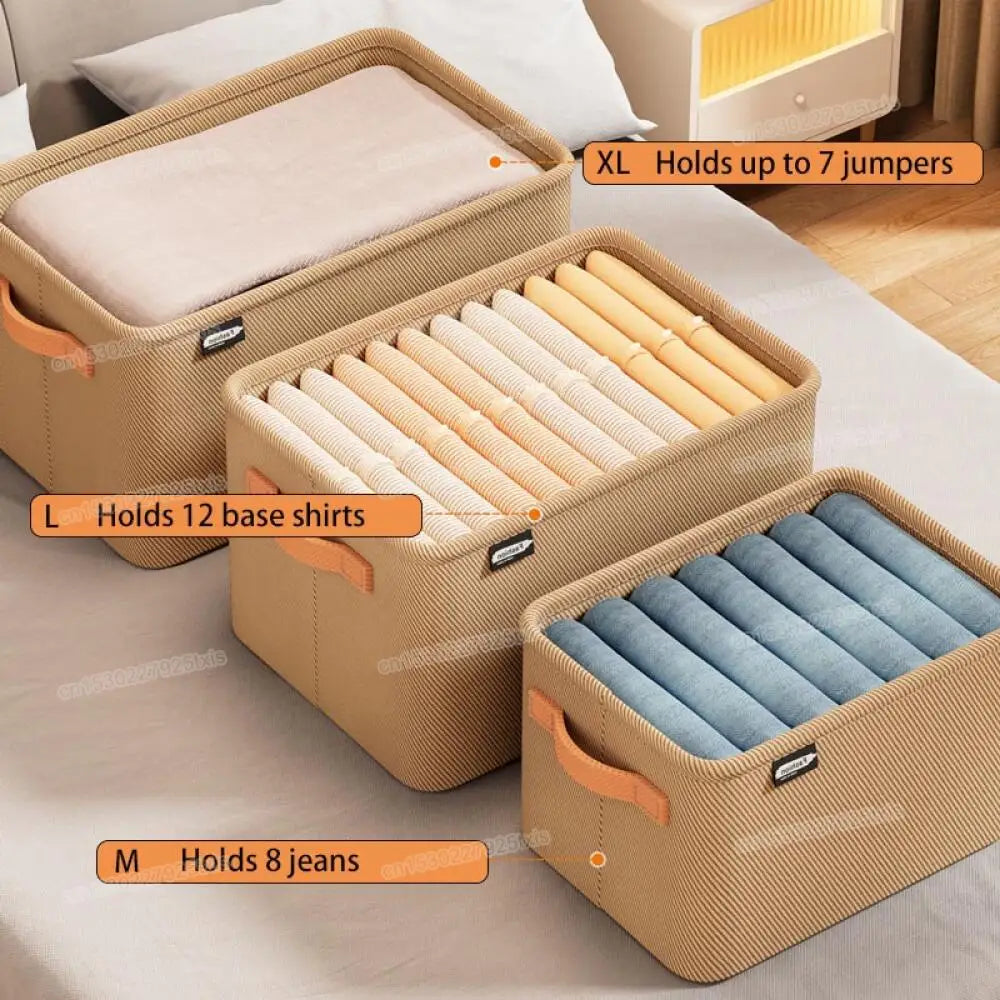 Thickened fabric storage box for clothes and pants, multi-purpose storage basket for dormitories and households,