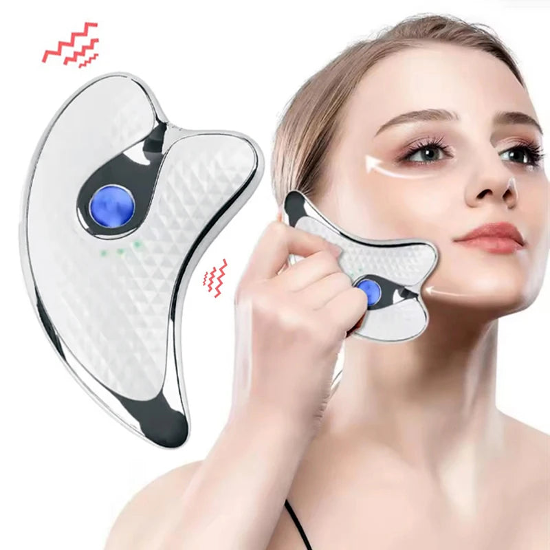EMS Microcurrent Guasha Face Lift Body Massage Skin Tightening Lifting Face Slim Beauty Tools Electric Scraping Facial Massager