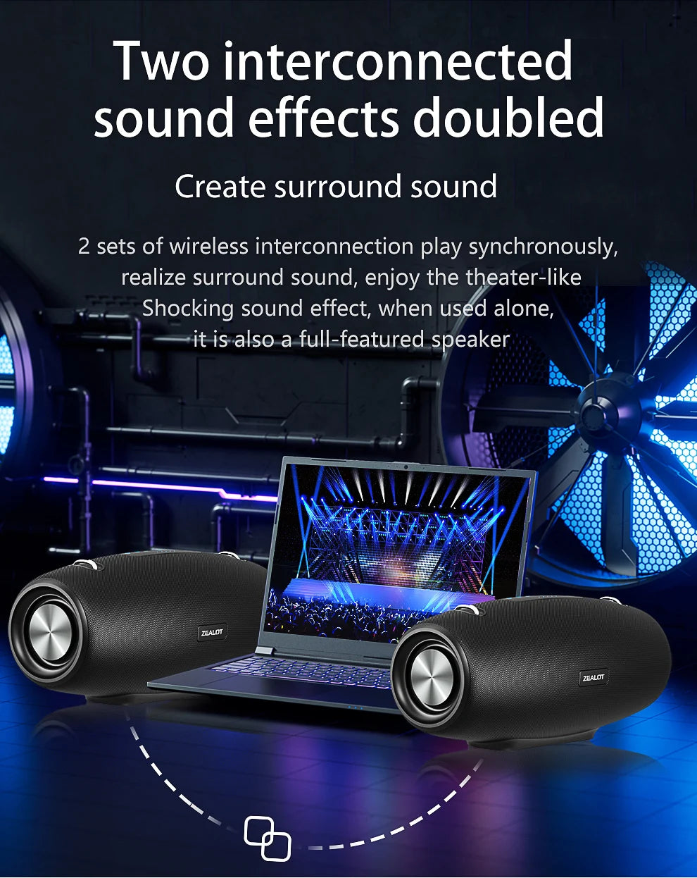 Zealot S67 Wireless Speaker WithShoulder Strap,Outdoor,Waterproof,Portable Speaker with Loud Stero and Booming Bass,40H Playtime