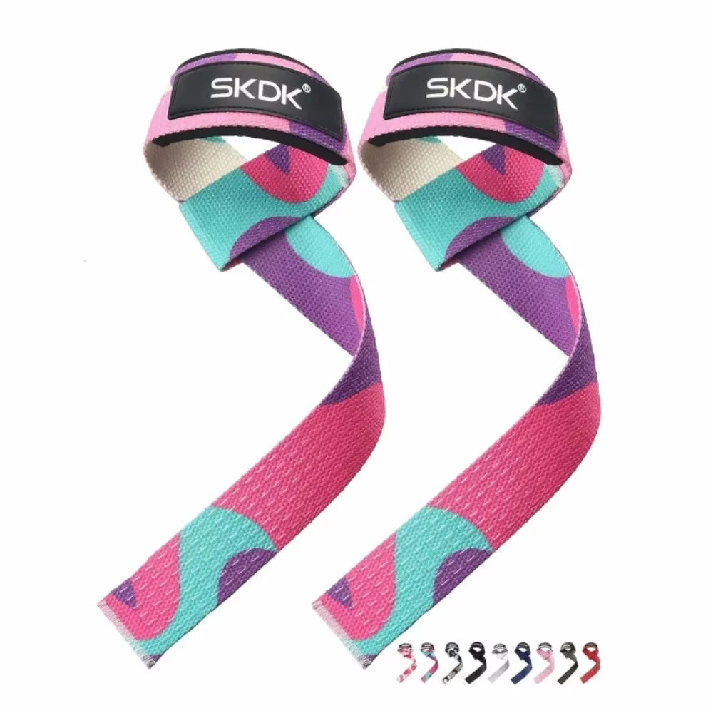 2Pcs Weightlifting Wrist Straps Strength Training Adjustable Non-slip Gym Booster Bands Fitness Lifting Support Sports Grip Band